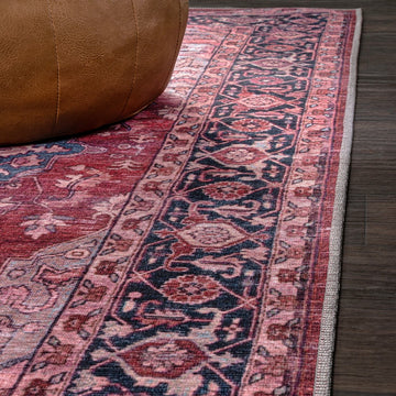 Maris Ornate Medallion Washable Area Rug